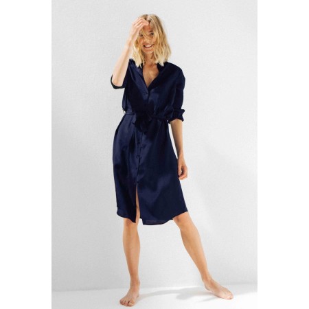 Navy satin Brigitte dress des créatures d'habitude