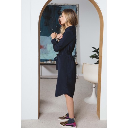 Navy satin Brigitte dress des créatures d'habitude