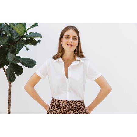 Natural white Adriane shirt livraison gratuite