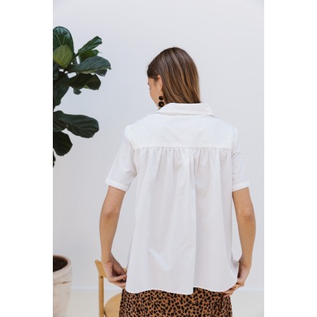 Natural white Adriane shirt livraison gratuite