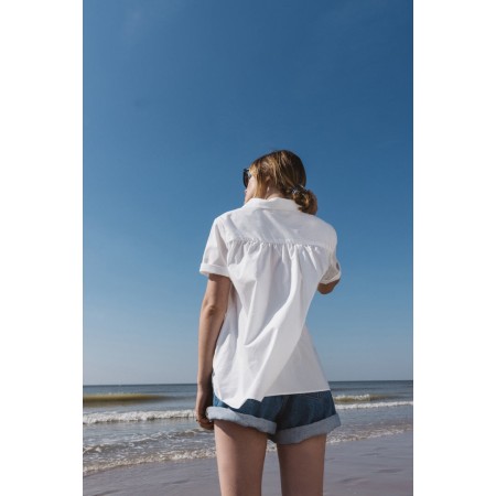 Natural white Adriane shirt livraison gratuite