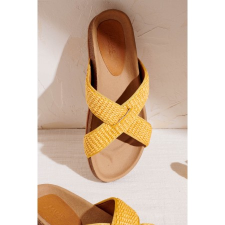 Yellow Hajar sandals de pas cher