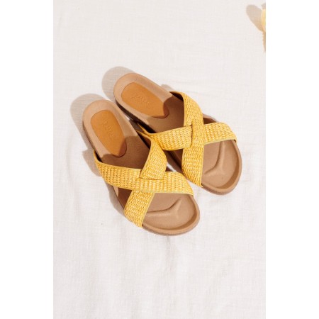 Yellow Hajar sandals de pas cher