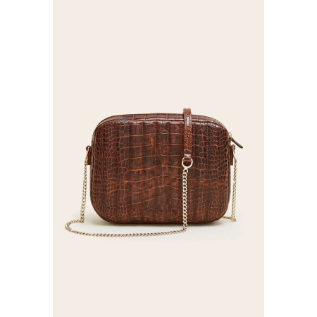 Embossed cognac caesar bag sur le site 