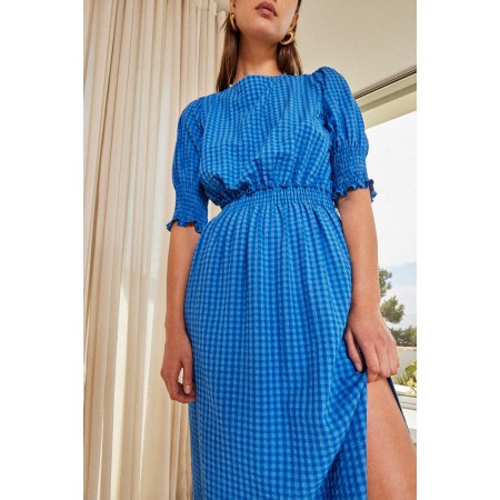 Robe Céleste vichy bleu JUSQU'A -70%! 