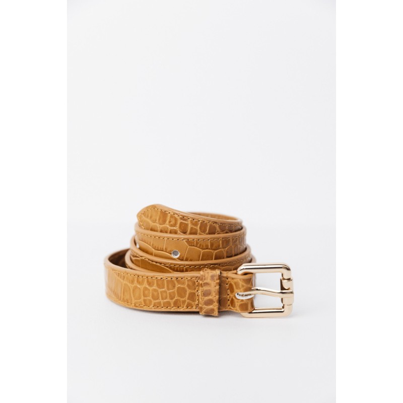 Embossed caramel Aimie belt 2024