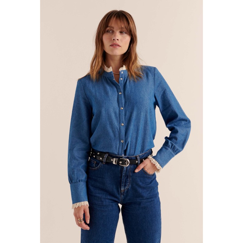 Leopoldine blue shirt basket pas cher