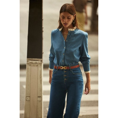 Leopoldine blue shirt basket pas cher