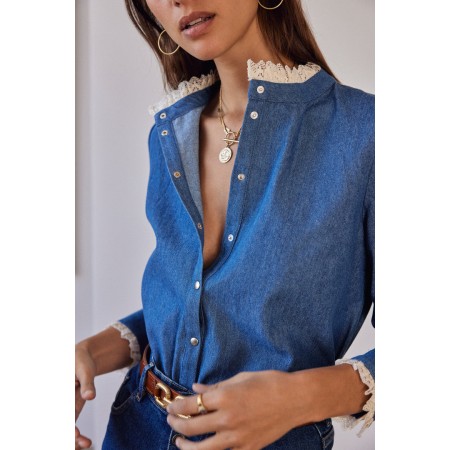 Leopoldine blue shirt basket pas cher