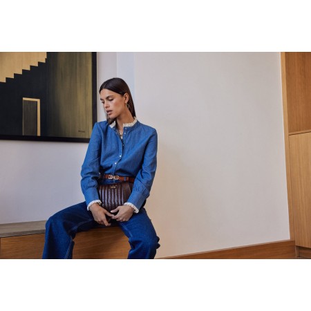 Leopoldine blue shirt basket pas cher