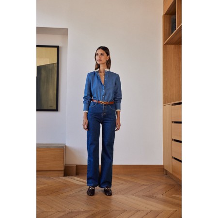 Leopoldine blue shirt basket pas cher