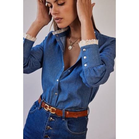 Leopoldine blue shirt basket pas cher