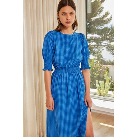 Robe Céleste vichy bleu JUSQU'A -70%! 