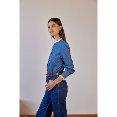 Leopoldine blue shirt basket pas cher