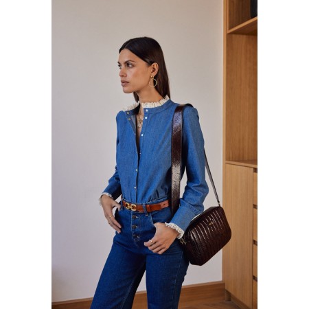 Leopoldine blue shirt basket pas cher