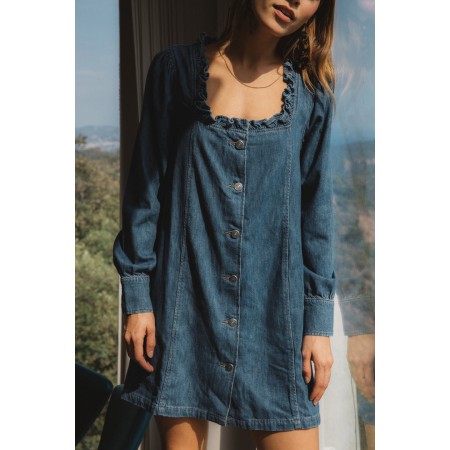 Zina denim blue midi dress l'évolution des habitudes 