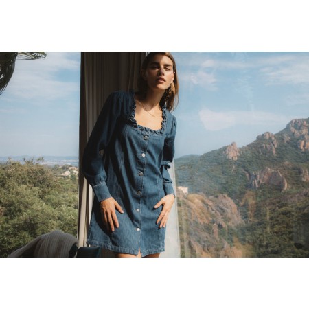 Zina denim blue midi dress l'évolution des habitudes 