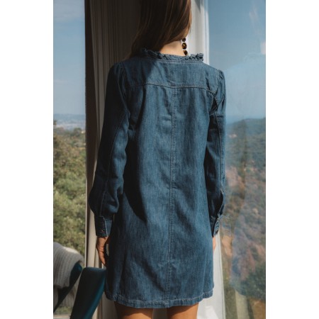 Zina denim blue midi dress l'évolution des habitudes 