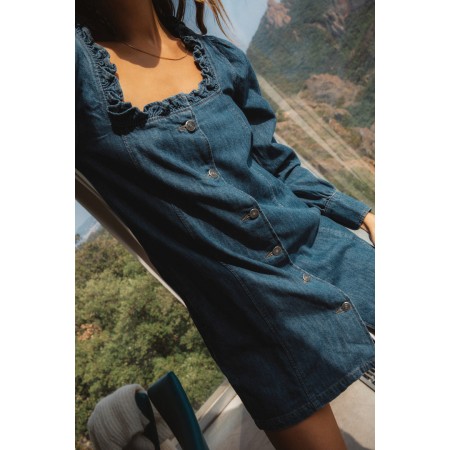 Zina denim blue midi dress l'évolution des habitudes 