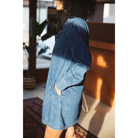 Zina denim blue midi dress l'évolution des habitudes 