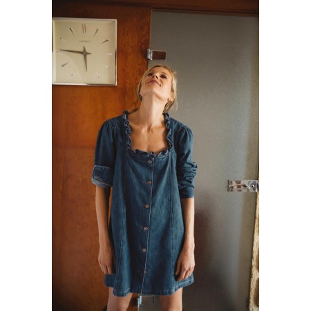 Zina denim blue midi dress l'évolution des habitudes 