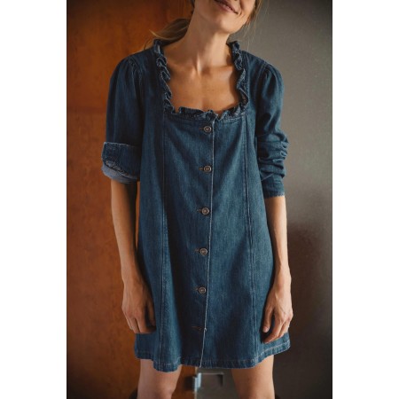 Zina denim blue midi dress l'évolution des habitudes 