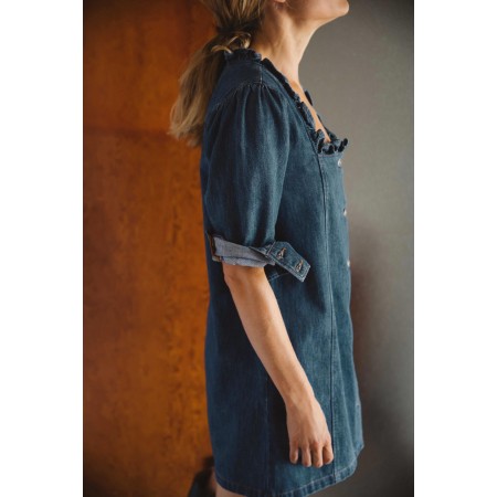 Zina denim blue midi dress l'évolution des habitudes 