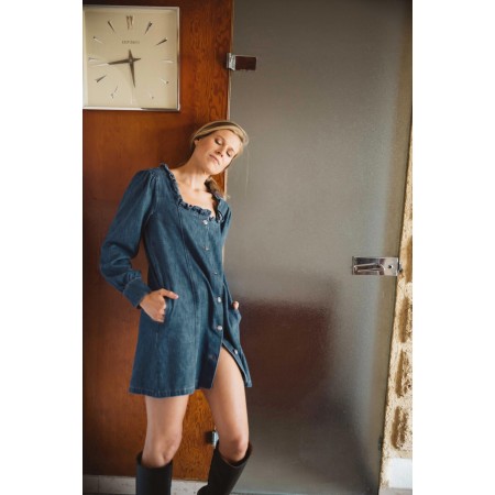 Zina denim blue midi dress l'évolution des habitudes 