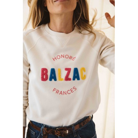 Literary sweatshirt Honoré/Frances ecru pas chere