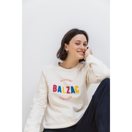 Literary sweatshirt Honoré/Frances ecru pas chere