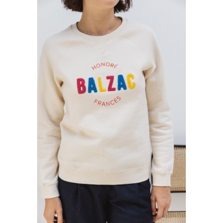 Literary sweatshirt Honoré/Frances ecru pas chere