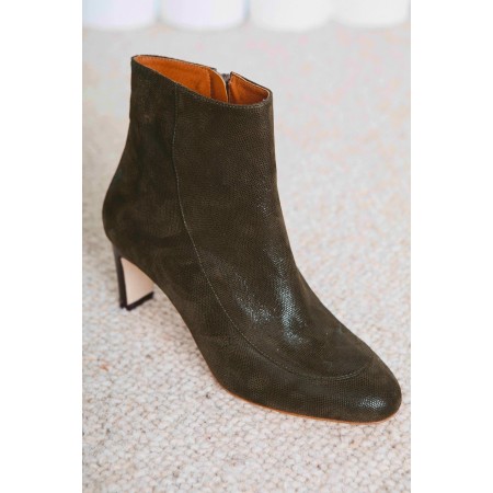 Swann khaki reptile velvet ankle boots du meilleur 