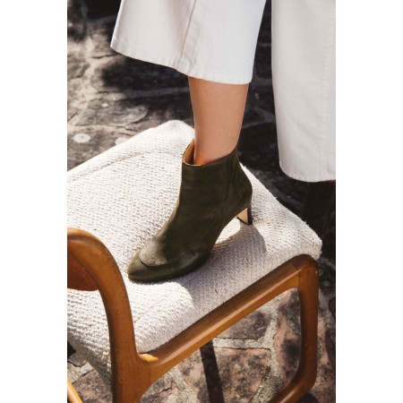 Swann khaki reptile velvet ankle boots du meilleur 