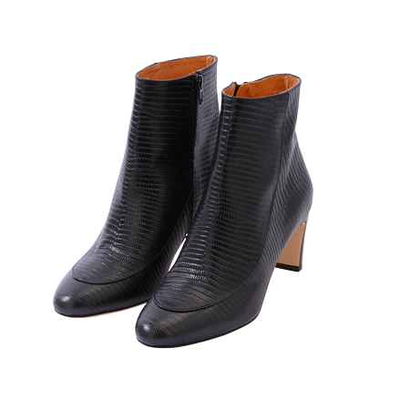 Swann black ankle boots with reptile embossing 50-70% off 