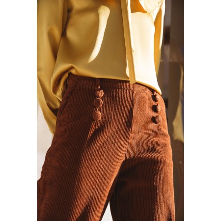 Diego rust velvet trousers commande en ligne