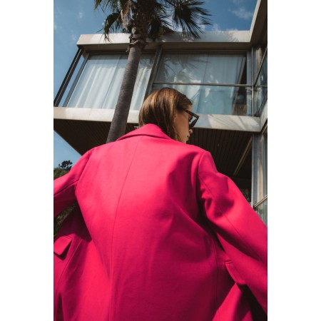 Victorio fuchsia wool coat la chaussure