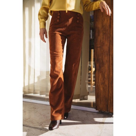 Diego rust velvet trousers commande en ligne