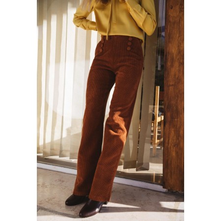 Diego rust velvet trousers commande en ligne