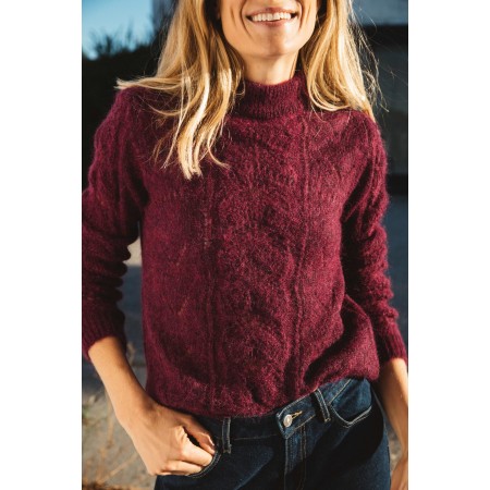 Colombe aubergine sweater in mohair and alpaca à prix réduit toute l'année