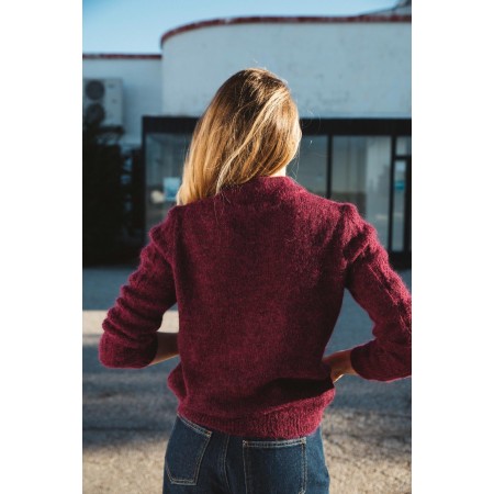 Colombe aubergine sweater in mohair and alpaca à prix réduit toute l'année