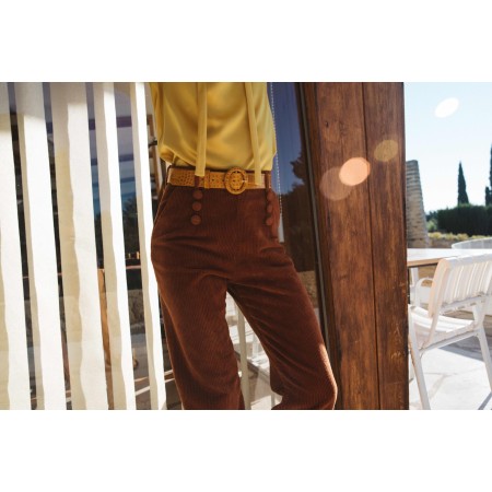 Diego rust velvet trousers commande en ligne