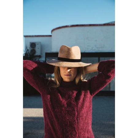 Colombe aubergine sweater in mohair and alpaca à prix réduit toute l'année