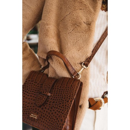 Embossed cognac Jacob bag pas cher 