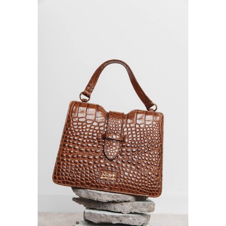 Embossed cognac Jacob bag pas cher 