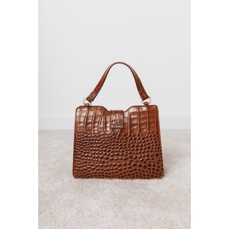 Embossed cognac Jacob bag pas cher 