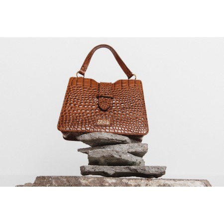 Embossed cognac Jacob bag pas cher 