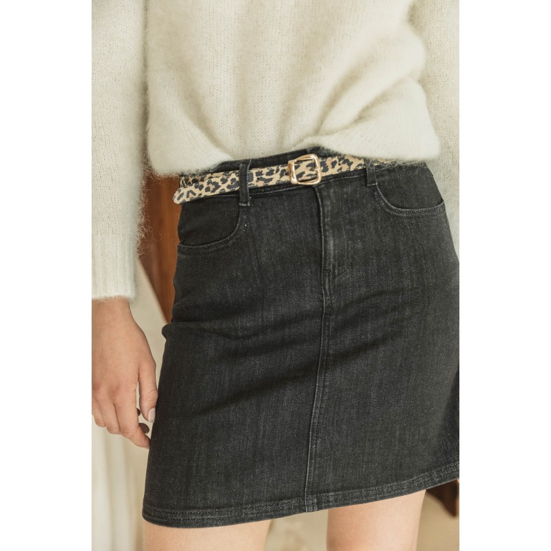 Dark gray Loane skirt destockage