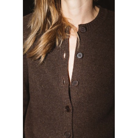 Fergoza brown cardigan in merino wool l'achat 