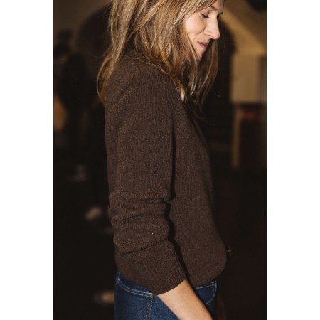 Fergoza brown cardigan in merino wool l'achat 