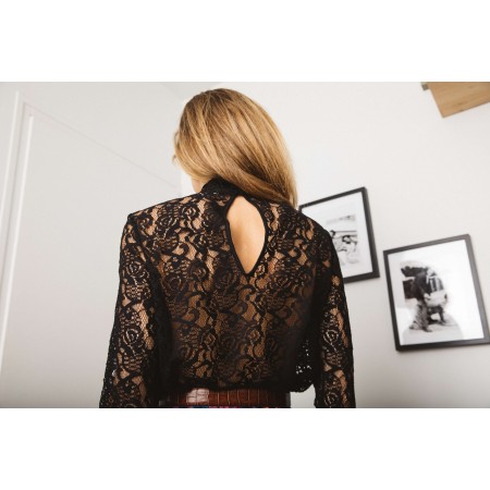 Enza blouse in black lace acheter en ligne